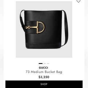 NWT Gucci 73 Medium Black Bucket Bag